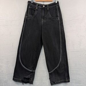 A-Lab Jeans Men's 34x32 Black 26 Mega Wide Leg Skater Cyber Grunge JNCO Style